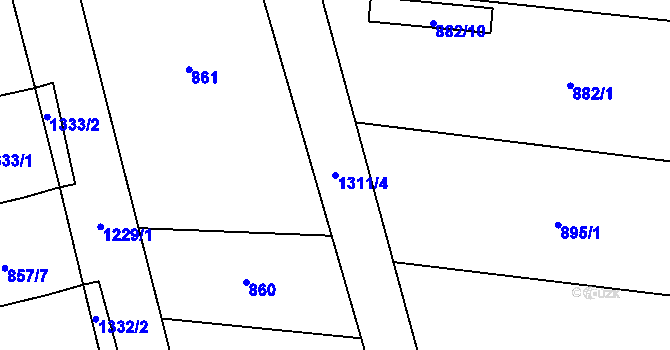 Parcela st. 1311/4 v KÚ Pivín, Katastrální mapa