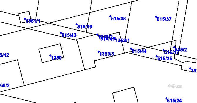 Parcela st. 1358/3 v KÚ Pivín, Katastrální mapa