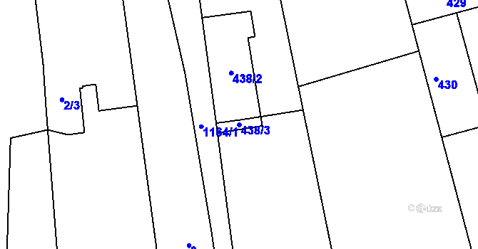 Parcela st. 438/3 v KÚ Pivín, Katastrální mapa