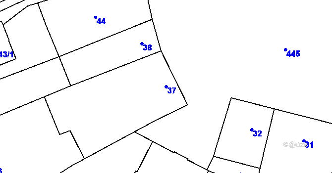 Parcela st. 37 v KÚ Pivín, Katastrální mapa