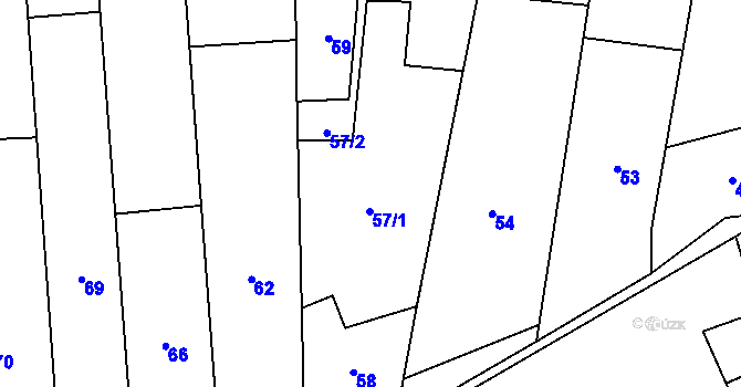 Parcela st. 57 v KÚ Pivín, Katastrální mapa