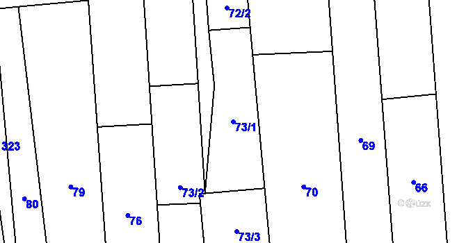 Parcela st. 73/1 v KÚ Pivín, Katastrální mapa