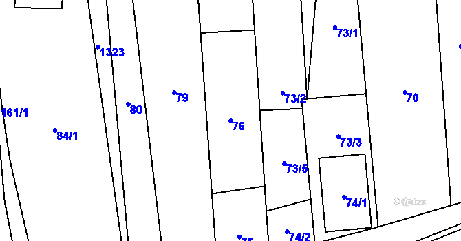 Parcela st. 76 v KÚ Pivín, Katastrální mapa