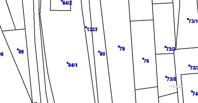 Parcela st. 80 v KÚ Pivín, Katastrální mapa