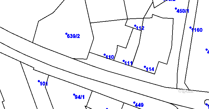 Parcela st. 110 v KÚ Pivín, Katastrální mapa
