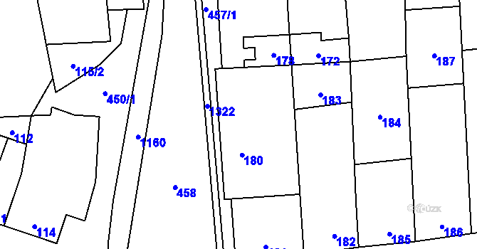 Parcela st. 179 v KÚ Pivín, Katastrální mapa