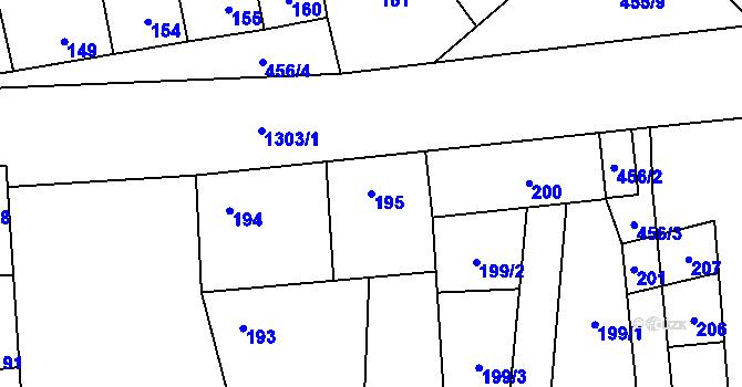 Parcela st. 195 v KÚ Pivín, Katastrální mapa