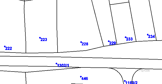 Parcela st. 228 v KÚ Pivín, Katastrální mapa