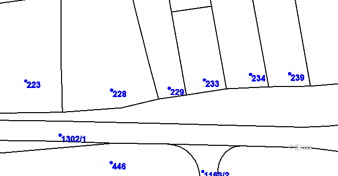 Parcela st. 229 v KÚ Pivín, Katastrální mapa