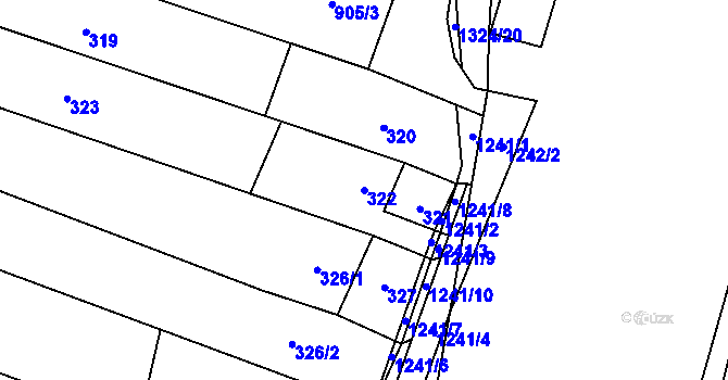 Parcela st. 322 v KÚ Pivín, Katastrální mapa