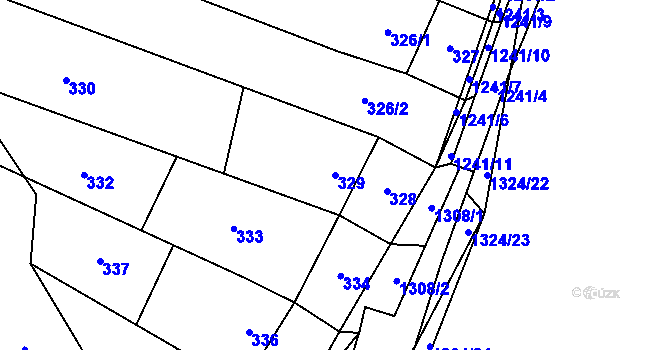 Parcela st. 329 v KÚ Pivín, Katastrální mapa