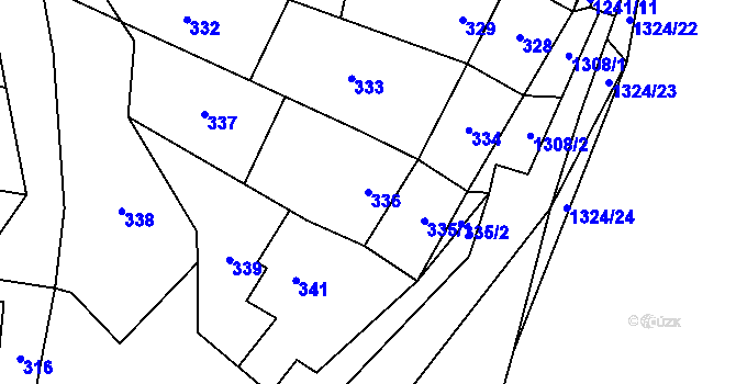 Parcela st. 336 v KÚ Pivín, Katastrální mapa