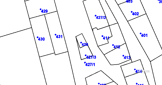 Parcela st. 426 v KÚ Pivín, Katastrální mapa