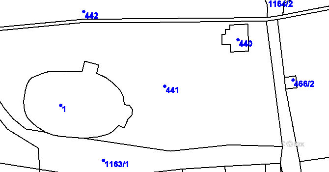 Parcela st. 441 v KÚ Pivín, Katastrální mapa