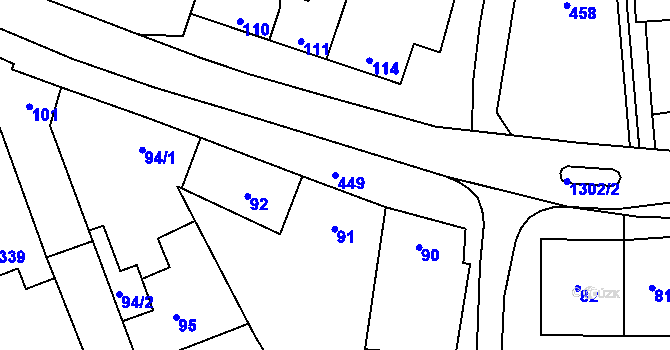Parcela st. 449 v KÚ Pivín, Katastrální mapa