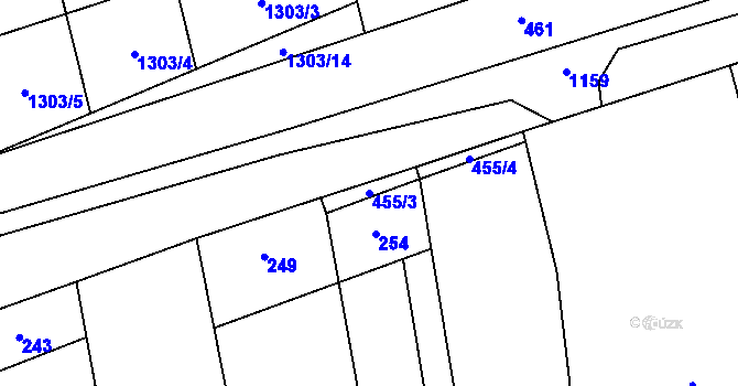 Parcela st. 455/3 v KÚ Pivín, Katastrální mapa