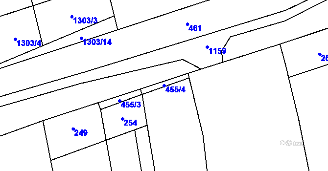 Parcela st. 455/4 v KÚ Pivín, Katastrální mapa