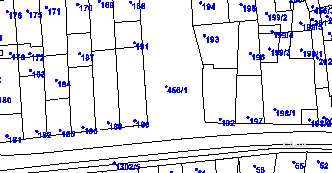 Parcela st. 456/1 v KÚ Pivín, Katastrální mapa