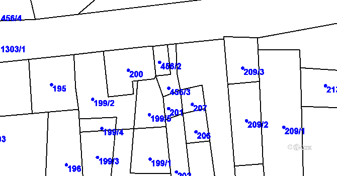 Parcela st. 456/3 v KÚ Pivín, Katastrální mapa