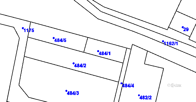 Parcela st. 484/1 v KÚ Pivín, Katastrální mapa