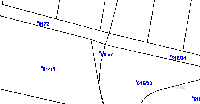 Parcela st. 515/7 v KÚ Pivín, Katastrální mapa