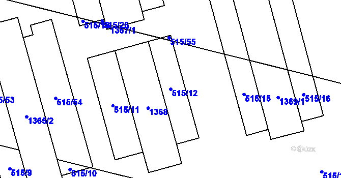 Parcela st. 515/12 v KÚ Pivín, Katastrální mapa