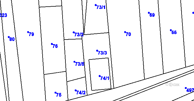 Parcela st. 73/3 v KÚ Pivín, Katastrální mapa