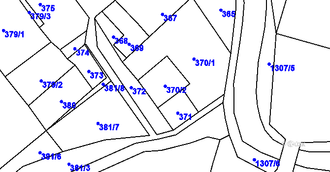 Parcela st. 370/2 v KÚ Pivín, Katastrální mapa