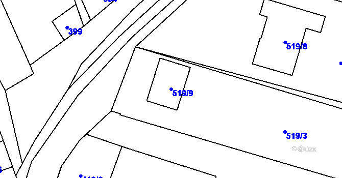 Parcela st. 519/9 v KÚ Pivín, Katastrální mapa