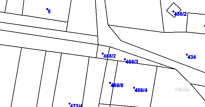 Parcela st. 468/2 v KÚ Pivín, Katastrální mapa
