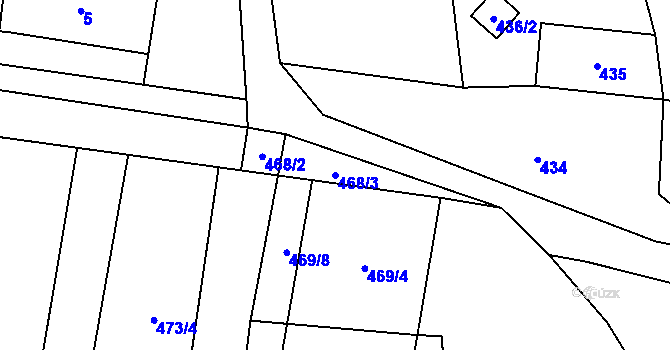 Parcela st. 468/3 v KÚ Pivín, Katastrální mapa