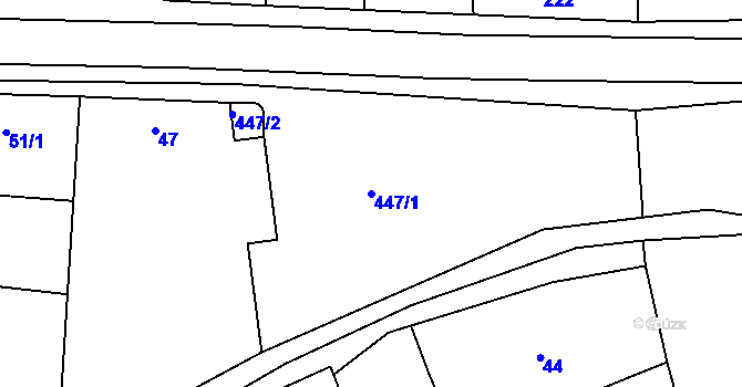 Parcela st. 447/1 v KÚ Pivín, Katastrální mapa