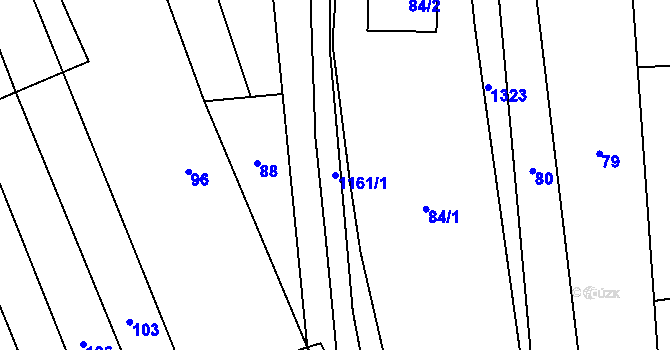 Parcela st. 1161/1 v KÚ Pivín, Katastrální mapa
