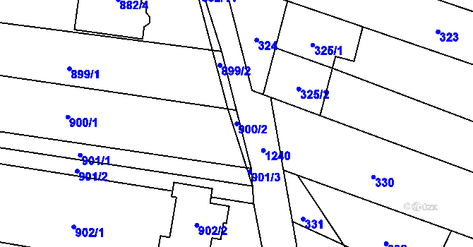 Parcela st. 900/2 v KÚ Pivín, Katastrální mapa