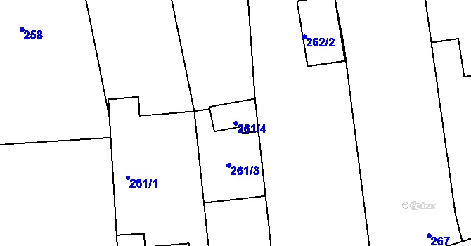 Parcela st. 261/4 v KÚ Pivín, Katastrální mapa