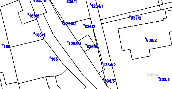 Parcela st. 836/6 v KÚ Pivín, Katastrální mapa