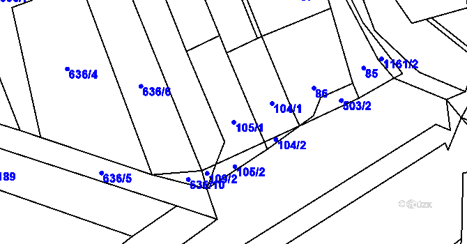 Parcela st. 105/1 v KÚ Pivín, Katastrální mapa