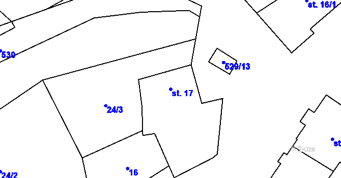 Parcela st. 17 v KÚ Pivkovice, Katastrální mapa
