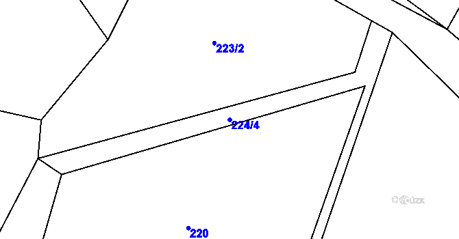 Parcela st. 224/4 v KÚ Pivkovice, Katastrální mapa