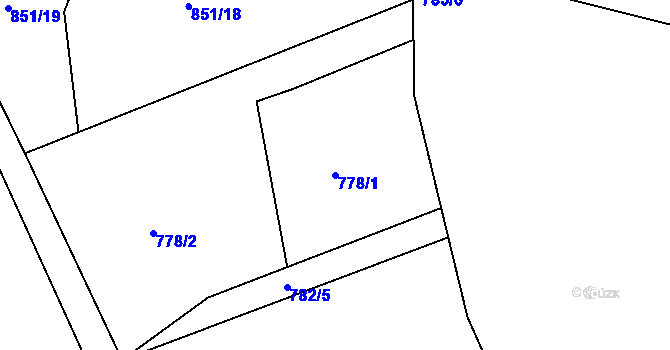 Parcela st. 778/1 v KÚ Plácky, Katastrální mapa