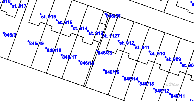 Parcela st. 846/39 v KÚ Plácky, Katastrální mapa