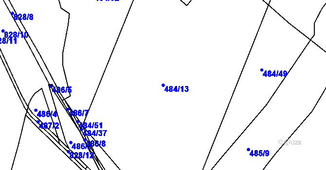 Parcela st. 484/13 v KÚ Plačice, Katastrální mapa