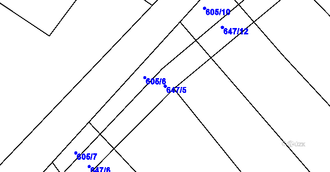 Parcela st. 647/5 v KÚ Plačice, Katastrální mapa