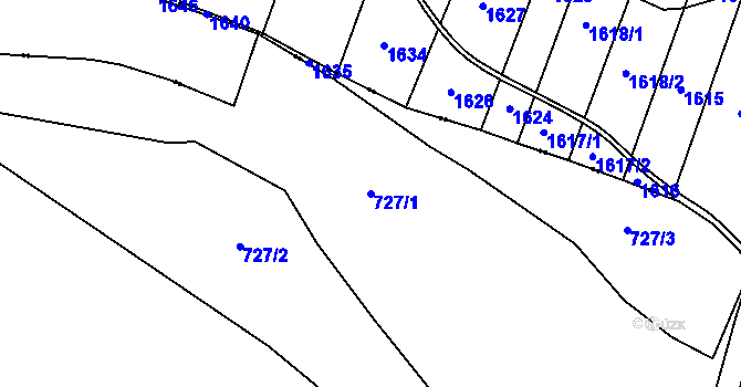 Parcela st. 727/1 v KÚ Plačice, Katastrální mapa