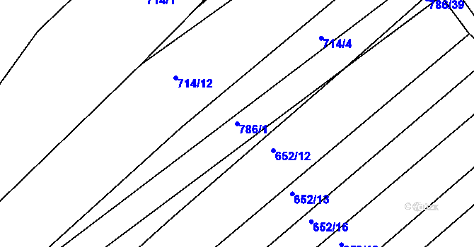 Parcela st. 786/1 v KÚ Plačice, Katastrální mapa