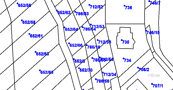 Parcela st. 786/18 v KÚ Plačice, Katastrální mapa