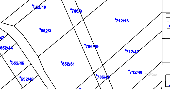Parcela st. 786/19 v KÚ Plačice, Katastrální mapa