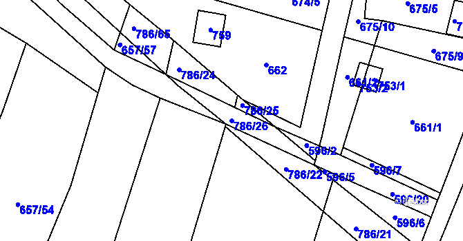 Parcela st. 786/26 v KÚ Plačice, Katastrální mapa
