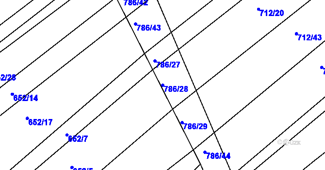 Parcela st. 786/28 v KÚ Plačice, Katastrální mapa