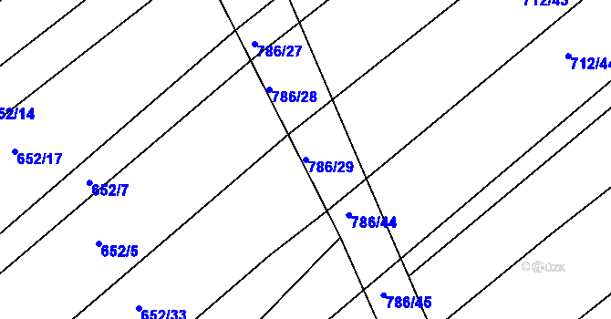 Parcela st. 786/29 v KÚ Plačice, Katastrální mapa
